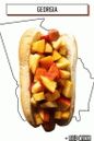 hot dog, s, broskyňa