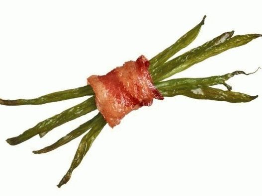 Fazuľové struky zabalené v slanine