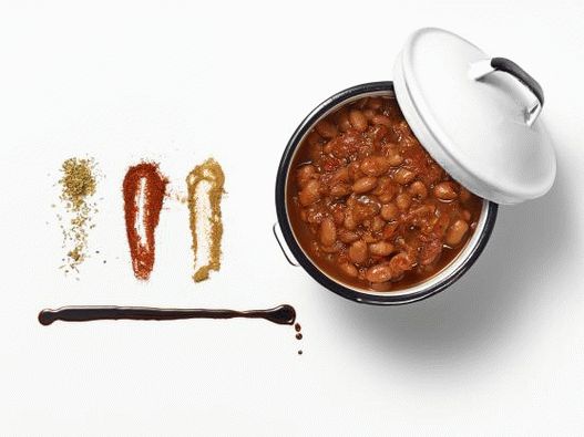 Foto fazuľa dusená chilli korením
