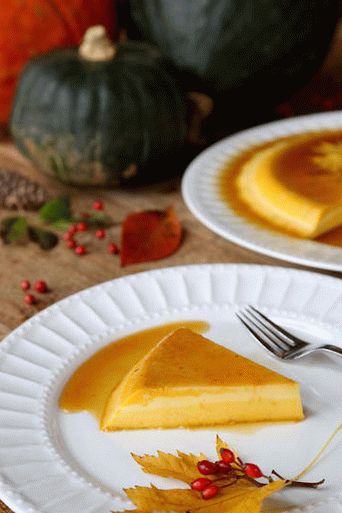 Foto, karamel, flan, s, tekvica