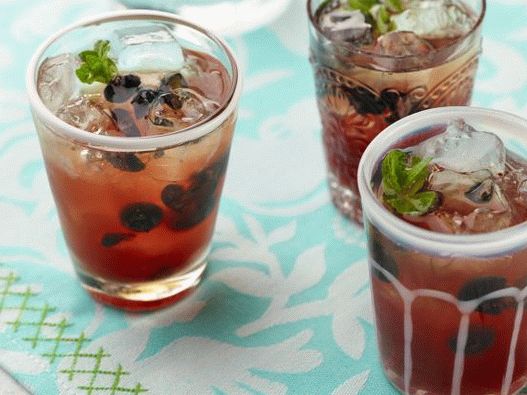 Foto, shorle, miešaný nápoj, s, čaj, a, blueberries