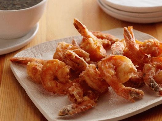 Fotka z Krevety v tempure so sójovou omáčkou saké