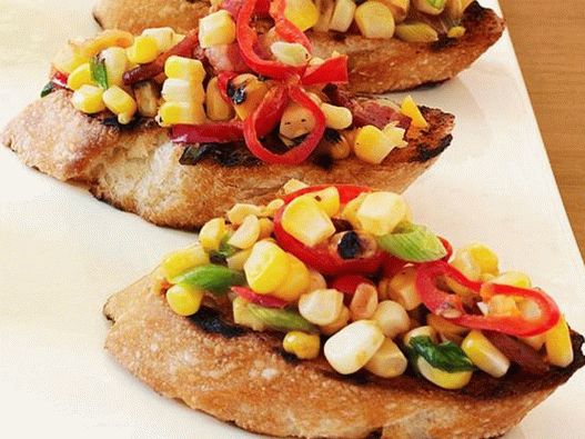Foto misky - Crostini so slaninou a grilovanou kukuricou