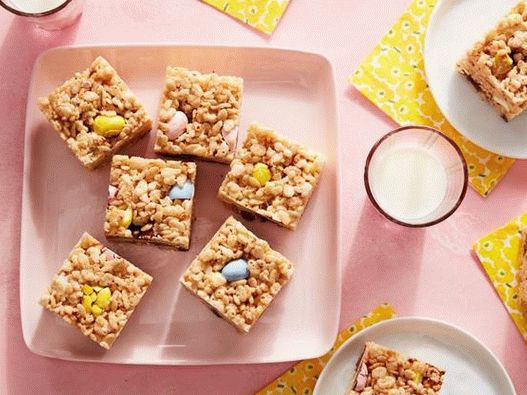 Veľkonočné tyčinky z marshmallows a nafúknutej ryže