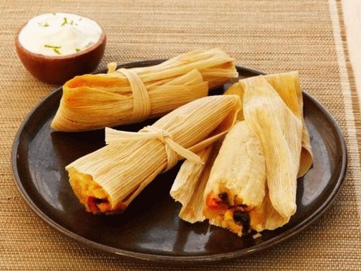 Tamale plnené syrovou omáčkou
