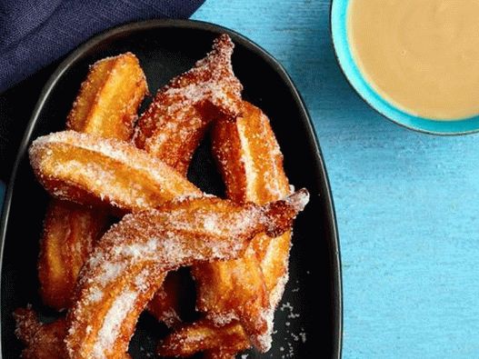 Churros, s, kokosová omáčka, (šišky, z, pudingové cesto)