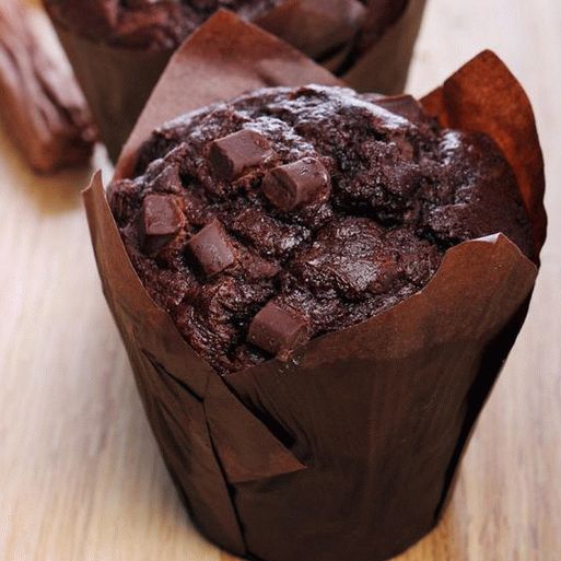 Fotografia muffinov s čokoládovými lupienkami