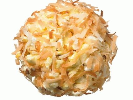 Foto mandľové popcorn gule s kokosovým práškom