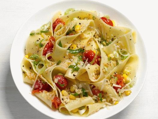 Fotka z Papardelle s kukuricou a cherry paradajkami
