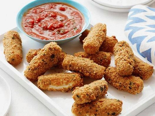 Foto užitočné chrumkavé tyčinky mozzarelly