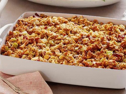 Foto, slávnostný, kukurica, kastról, plnený, do, plnka, hydina