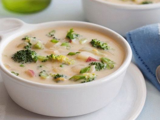 Chowder, s, brokolica, a, cheddar syr