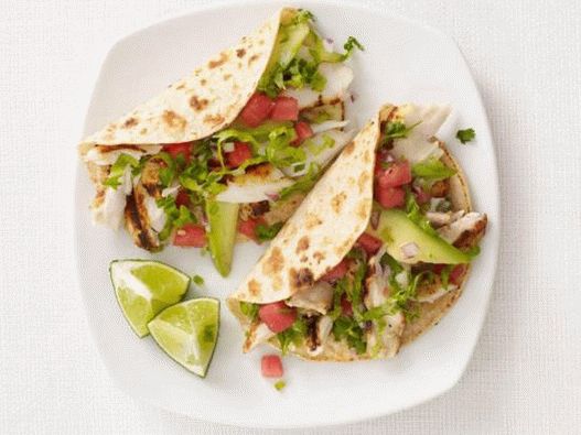 Tacos s rybou a melónom salsa