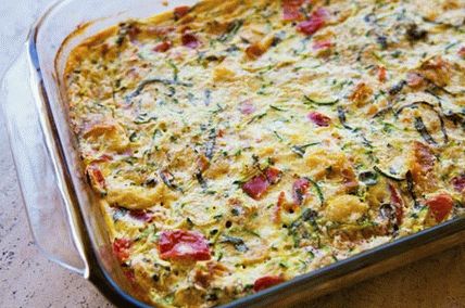 Foto, syr, kastról, s, zelenina