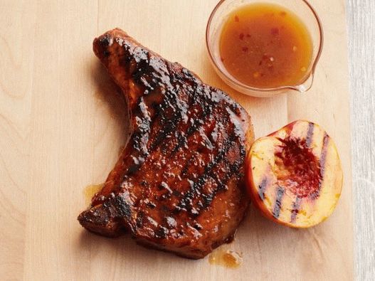 Foto Vepřové kuracie kotlety s broskyňovou horčicovou omáčkou