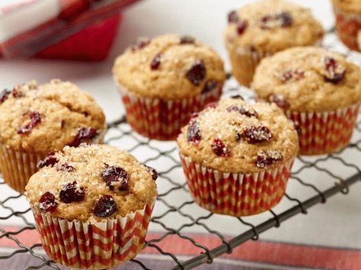Fotka z tekvicových muffinov s brusnicami