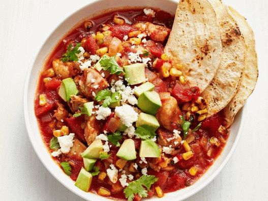 Foto, dusený, kurča, s, chipotle, pepper, do, pomalý, sporák