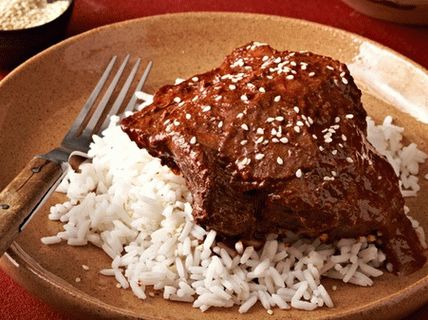 Foto dusené stehná z moriaka v krtkovej omáčke