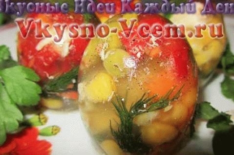 Želé, šalát vo vajci