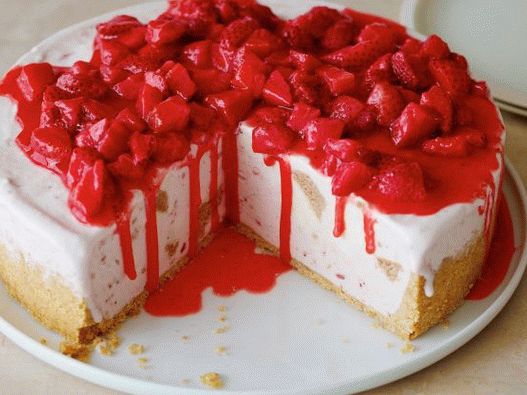 Photo Frozen Strawberry Cheesecake