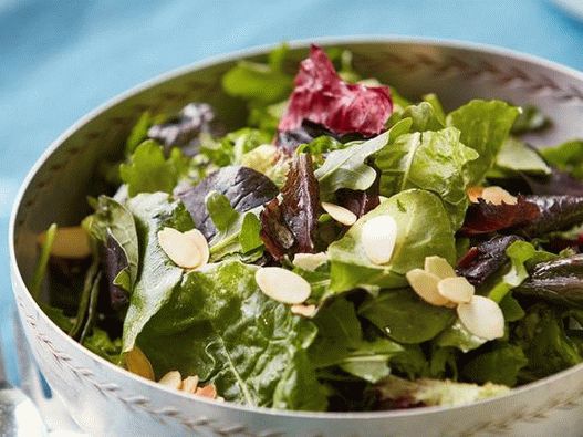Foto, šalát, s, marhuľa, vinaigrette, a, mandle