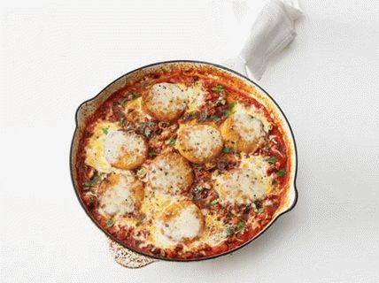 Fotka z Grilovaná polenta s talianskymi párkami a mozzarellou